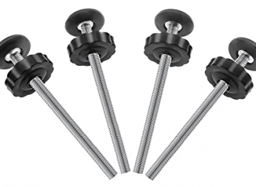 4Pcs Universal Baby Gate Threaded Spindle Rod, M8 (8mm) Replacement Bolt Part for Baby & Pet Pressure Mounted Safety Gates, Extra Long Baby Tension Gate Extender (Black)