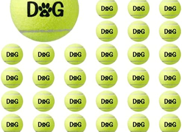 40 Pack Tennis Balls for Dogs Bulk 2.5 Inch Easy Catching Pet Tennis Balls with Carry Bags, Interactive Fetch Toys for Dog Puppy Small Medium Large Dogs Training Exercise and Practice