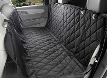 4Knines Dog Seat Cover with Hammock for Cars and SUVs – Heavy Duty, Non Slip, Waterproof (Regular, Black)