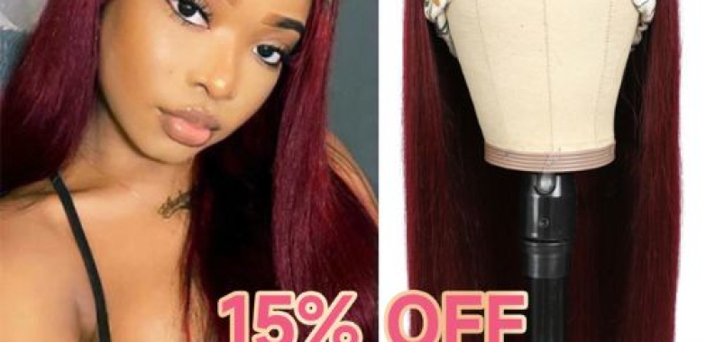 Beaufox Straight Headband Wig Red Headband Wig Human Hair 99j Red Color Straight Hair Hairstyles