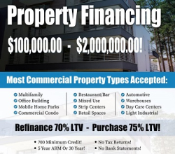 NO DOC COMMERCIAL & MULTIFAMILY Property Financing To $2,000,000.00!