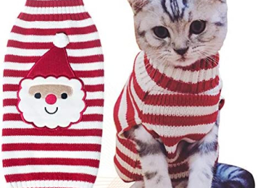 BOBIBI Cat Sweater Christmas Santa Claus Pet Cat Winter Knitwear Warm Clothes¡­