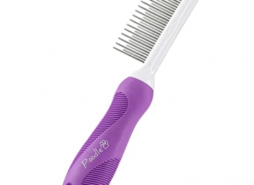 Detangling Pet Comb with Long & Short Stainless Steel Teeth for Removing Matted Fur, Knots & Tangles – Detangler Tool Accessories for Safe & Gentle DIY Dog & Cat Grooming (Grooming Comb)