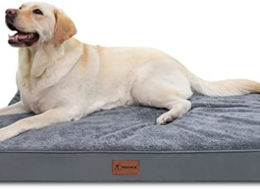MIHIKK Orthopedic Dog Bed for Medium, Large Dogs, Egg-Crate Foam Dog Bed with Removable Waterproof Cover, Pet Bed Machine Washable