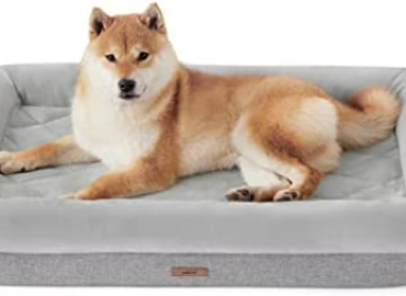 Lesure Memory Foam Dog Beds for Small Medium Large Dogs – Orthopedic Dog Bed Washable Made with CertiPUR-US® Certified Foam – Bolster Pet Bed with Waterproof Lining and Removable Washable Cover