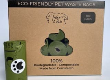 Foster & Pals Dog & Cat Poop Bags | 300 Unscented | Biodegradable & Compostable | Plant Based | Eco-Friendly | Veteran Owned Small Business | One Tree Planted Partnership, Sage Green
