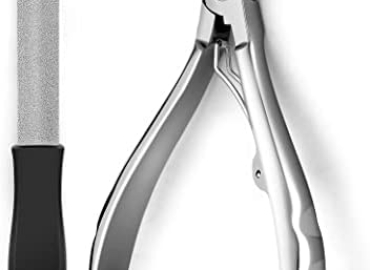 Gobeigo Dog Nail Clippers with Nail File, Professional Heavy Duty Dog Nail Trimmer, Full Martensite Steel Razor Sharp Blade Best for Large Dogs/Thick Toenail Pets/Old Cat, Ergonomic Non-Slip Handles
