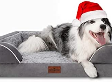 Comfort Expression Waterproof Orthopedic Dog Bed Foam Dog Couch Dog Beds for Large Dogs Durable Dog Sofa The Comfy Pet Bed Washable Removable Cover with Zipper Non-Slip Bottom Bolster Large Dog Beds