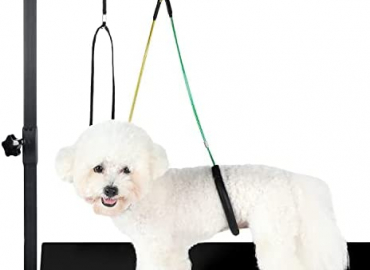 EGFKI Dog-Grooming-Arm 35″ Adjustable Pet Grooming Table Arm with Clamp, Dog Grooming Stand for Small Medium Dogs at Home, No Sit Haunch Holder Dog Grooming Restraint