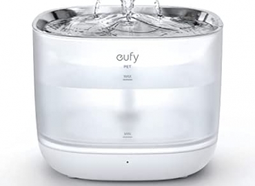 eufy Pet Water Fountain, Small Dogs and Cats Automatic Water Dispenser, Dishwasher Safe Stainless Steel Cat Water Fountain, 3L Capacity, BPA-Free, Innovative Safe-Sip Pump for Static-Free Drinking