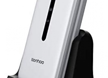 Flip Phone for Seniors 4G, Tianhoo Senior Flip Phone Unlocked with Big Buttons Dual Card GSM LTE Flip Phone for Elderly with Large Buttons Flip Cell Phone for Seniors (Silver)