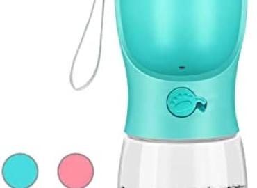 Kalimdor Dog Water Bottle, Leak Proof Portable Puppy Water Dispenser with Drinking Feeder for Pets Outdoor Walking, Hiking, Travel, Food Grade Plastic