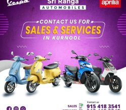 Vespa SLX 125 Sales & Services in Kurnool || Sri Ranga Automobiles