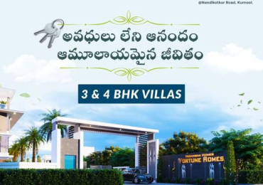 Luxuriate in Style: Vedansha’s Fortune Homes 3BHK and 4BHK Duplex Villas with Home Theater Near Sudireddy Palli Road, Kurnool.