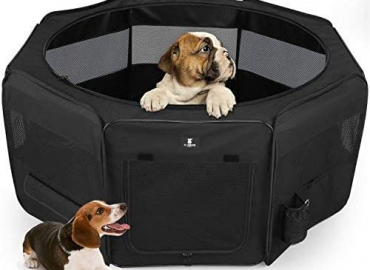 X-ZONE PET Portable Foldable Pet Dog Cat Playpen Crates Kennel/Premium 600D Oxford Cloth,Removable Zipper Top, Indoor and Outdoor Use