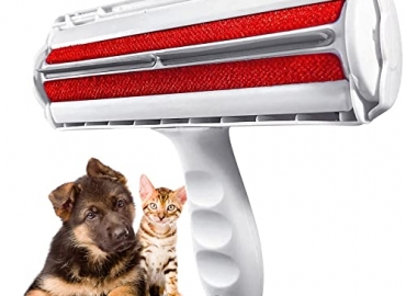 Pet Hair Remover – Reusable Lint Roller for Pet Hair – Easy to Use & Effective Lint Remover for Pet Hair – Static Pet Hair Roller Attracts Hair Like a Magnet – Cat Hair Remover & Dog Hair Remover (Red)