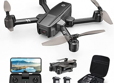 Holy Stone HS440 Foldable FPV Drone with 1080P WiFi Camera for Adults and Kids; Voice and Gesture Control RC Quadcopter with 2 Batteries for 40 Min flight, Auto Hover, Gravity Sensor, Carrying Case