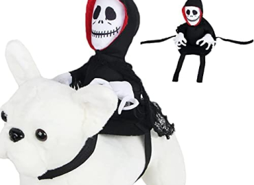 Dog Pet Halloween Costume Pet Ghost Saddle Costume Funny Dog Costume Halloween Pet Cat Ghost Rider Outfit Dogs Cats Halloween Costumes
