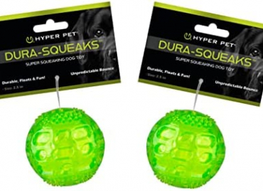 Hyper Pet DuraSqueak Dog Ball Dog Toys (Interactive Dog Toys that Float & Squeak) Squeaky Dog Toys & Dog Balls for Playing, Fetching & Retrieving – Great Alternative to Traditional Dog Tennis Balls
