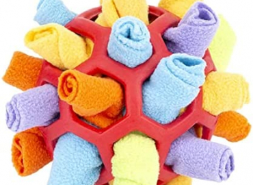 Gazechimp Pet Snuffle Ball Toy Foraging Instinct Treat Dispenser Bite Resistant Puppy Playing Portable Interactive Dog Puzzle Toy Dog Enrichment Toys