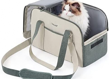 Lesure Small Dog Carrier Airline Approved, Soft Sided Pet Carrier for Medium Dogs and Cats up to 15 Lbs / 25 Lbs, Collapsible Puppy Carrier Dog Travel Bag, M / L