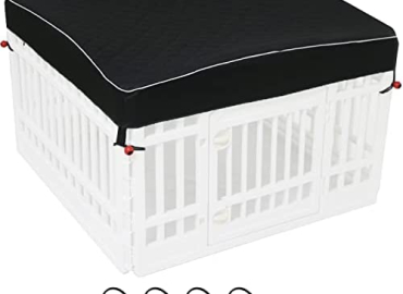 LAOZZ Dog Playpen Cover Sun/Rain Proof Top Cover,Provide Shade and Security for Indoor and Outdoor Dog Pen,Dog Pen Cover Fits All 24 36 Inch 4 8 Panels Pet Playpen (Playpen Not Included!!!)
