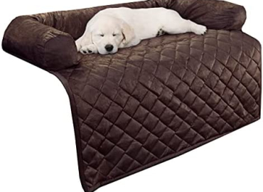 PETMAKER Couch Cover for Dogs Collection – Pet Furniture Protector with Memory Foam Neck Bolster, Quilted Fabric and Water-Resistant Base Layer