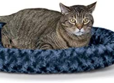 K&H PET PRODUCTS Heated Thermo-Kitty Fashion Splash Cat Bed with Orthopedic Foam Base and Over-Stuffed Bolsters, Machine Washable, Multiple Sizes, Multiple Colors