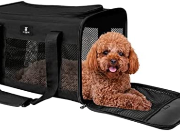 X-ZONE PET Cat Carrier Dog Carrier Pet Carrier for Small Medium Cats Dogs Puppies of 15 Lbs,Airline Approved Soft Sided Pet Travel Carrier,Dog Carriers for Small Dogs – Black Grey Purple Blue Brown