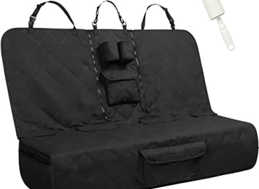 YEENIS Soft-Feeling Bench Seat Cover for Dogs Car Seat Cover for Back Seat Protector, Waterproof and Washable Back Seat Dog Cover Fits for Most Cars, Trucks and SUVs (Black)