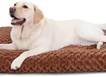 Washable Dog Bed Deluxe Plush Dog Crate Beds Fulffy Comfy Kennel Pad Anti-Slip Pet Sleeping Mat for Large, Jumbo, Medium, Small Dogs Breeds