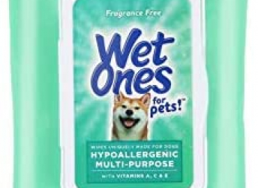 Wet Ones for Pets Hypoallergenic Multi-Purpose Dog Wipes with Vitamins A, C & E – Fragrance-Free Hypoallergenic Dog Wipes for All Dogs Wipes Multipurpose