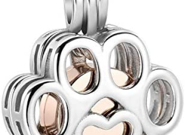 Pet Cremation Jewelry For Ashes For Dog/Cat Paw Stainless Steel Memorial Locket Urn Necklace Inside Mini Case Keepsake Cremation Jewelry Women Men