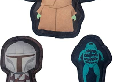 STAR WARS Dog Toys – Officially Licensed Pet Squeaker Toys- Set Of 3 Interactive Plush Dog & Puppy Squeaker Chew Toys – The Mandalorian Mando, Grogu The Child & Sorgan Frog Squeakers For Light Chewers