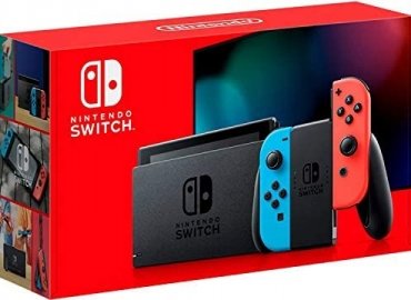 Nintendo Switch with Neon Blue and Neon Red Joy‑Con