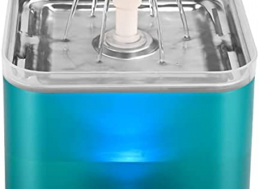 AONBOY Cat Water Fountain, Ultra Silent Cat Fountain 2L, with LED Light, Activated Carbon Filter, Pet Water Fountain for Cats and Small Dogs