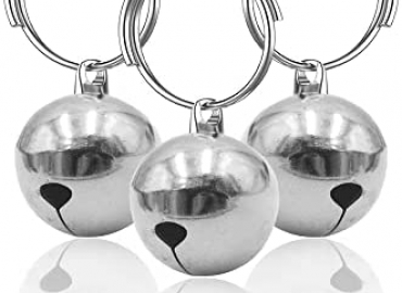 Coastal Pet Round Dog Bells Dog Charm Bells Pet Pendant, 3 PCS Anti-Lost Training Bells for Collars, Suitable for Pet Pendant Accessories,1/2-Inch, Silver
