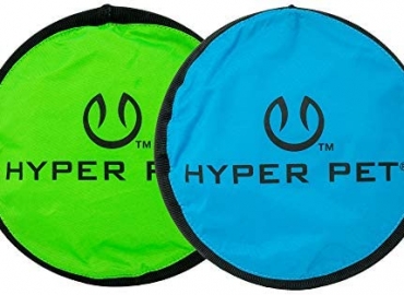 Hyper Pet Flippy Flopper Dog Frisbee Interactive Dog Toys (Flying Disc Dog Fetch Toy – Floats in Water & Safe on Teeth) Multiple Style Options Available – Colors Will Vary