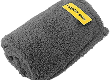 Alpha Paw – Cozy Calming Large and Small Dog Blanket – Anxiety & Stress Relief Blanket for Dogs & Cats – Soft Sherpa Fabric – Dog Blankets for Large Dogs Washable – Grey S Size (24″ x 32″)
