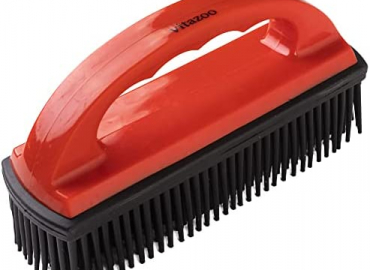 vitazoo Pet Hair Remover Brush for Couch & Carpet in Red/Black – Cat Hair Remover for Clothes with Soft Bristles – Dog Fur Remover for Car Interior and Home Furniture