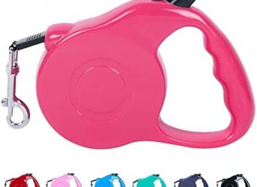 [Upgraded Version] Dunhuang Retractable Dog Leash for X-Small/Small/Medium Dogs, Pet Walking Leash with Anti-Slip Handle, 10/16 ft Strong Nylon Tape, Tangle-Free, One-Handed Lock & Release