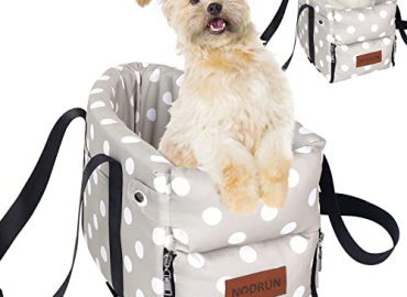 Upgrade Console Dog Car Seat Comfortable Cat Carrier, Non-Slip Dog Booster Seat with Safety Buckle, Detachable Interactive Pet Travel Seat for Car Flip-Top Armrest Puppy Cats Fits Car Home Travel