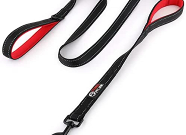 Primal Pet Gear 6ft long Heavy Duty Double 2 Handle Dog Leash for Large and Medium Dogs, Tough Metal Clip, Durable leashes, Training Lead for Puppy, Strong Dog Leads, Reflective stitching, thick nylon