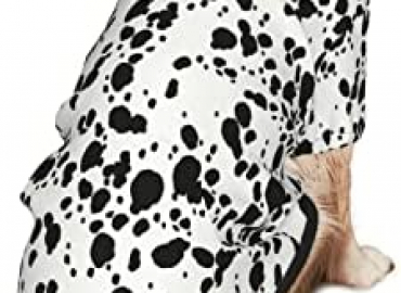 Cute Dalmatian Dog Costume, Dalmatians Print Hoodie Puppy Winter Halloween Cosplay Clothes Sweaters Outfits Pullover Doggie Sweatshirt Autumn Pet Hoodies