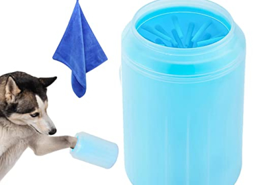 TIAXU TIAXU pet foot wash (M), Dog Paw Washer，2 In 1 Portable Silicone Pet Foot Cleaner，Dog Feet Cleanr for Medium Large Breed Dogs/Cats、grooming tool (with 1 absorbent towel)