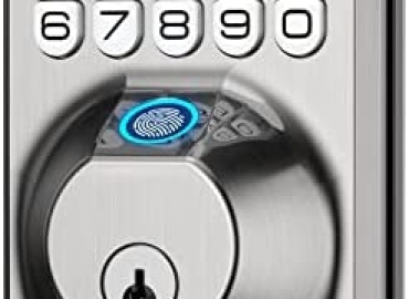Fingerprint Door Lock – TEEHO Keyless Entry Door Lock with Keypad – Electronic Deadbolt Keyed Entry – Front Door Lock Sets – Combination Door Lock – Easy Installation – Satin Nickel