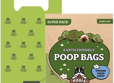 Pogi’s Dog Poop Bags with Handles – 300 Doggy Poop Bags with Easy-Tie Handles – Leak-Proof, Ultra Thick, Scented Poop Bags for Dogs, Cat Poop Bags
