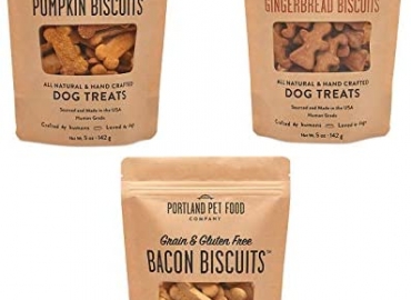 Portland Pet Food Company All-Natural Dog Treat Biscuits – Handcrafted Grain-Free, Gluten-Free, USA Sourced Baked & Made, Human-Grade, All Natural Limited Ingredients