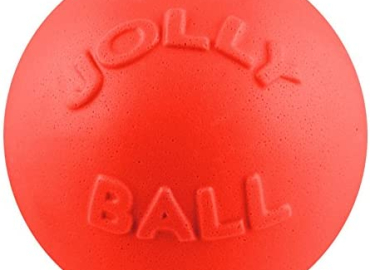 Jolly Pets Bounce-n-Play Dog Toy Ball, Orange, 4.5 Inches/Small, Model Number: 2545 OR