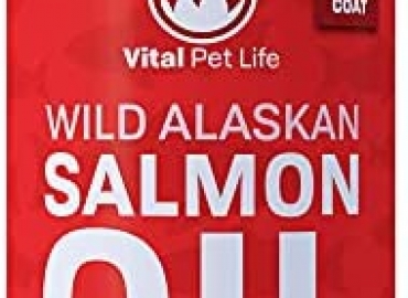 Salmon Oil for Dogs & Cats, Fish Oil Omega 3 EPA DHA Liquid Food Supplement for Pets, Wild Alaskan 100% All Natural, Supports Healthy Skin Coat & Joints, Natural Allergy & Inflammation Defense